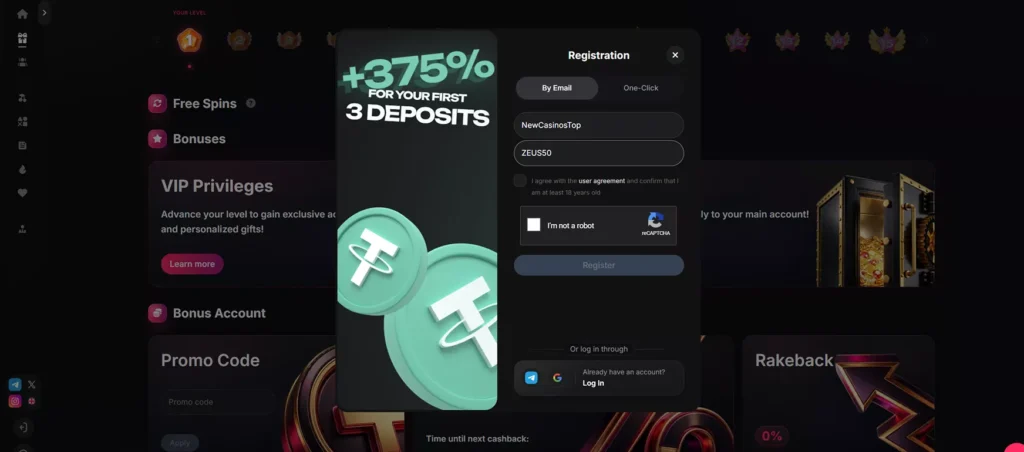 Sneket Casino – Registration