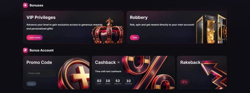 Sneket Casino Bonuses