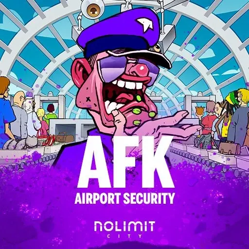 AFK Airport Security official Nolimit City slot cover artwork