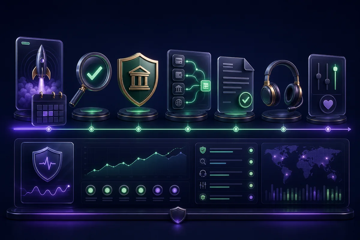 Recently launched casino review journey covering launch, verification, licence, cashier, support and player controls