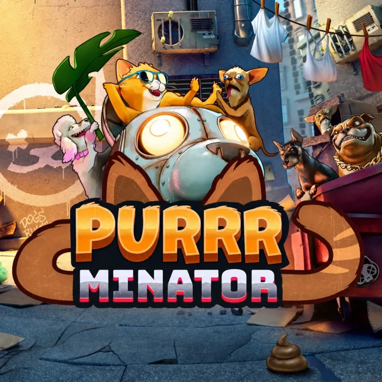 Purrrminator slot cover artwork by Relax Gaming