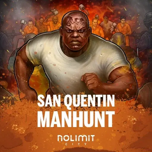 San Quentin Manhunt official Nolimit City slot cover artwork